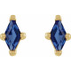 14 Karat Yellow Gold 4x2 mm Lab Grown Blue Sapphire Earrings