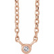 14 Karat Rose Gold .015 Carat Diamond Solitaire 16 inch Necklace