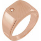 Rose Gold 14 Karat .02 Carat Natural Diamond Celestial Signet Ring