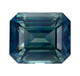 Gemstone Unheated Blue Green Loose Sapphire, 4.22 carats in Emerald Shape, 9.42 x 7.87 x 5.58mm GIA Cert