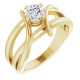 Moissanite Ring in 14 Karat Yellow Gold 5 mm Round  Moissanite