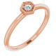 Created Moissanite Ring in 14 Karat Rose Gold 2.5 mm Round  Moissanite Ring