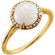 Natural Opal Ring in 14 Karat Yellow Gold Opal and .05 Carat Diamond Ring