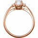 Moonstone Ring in 14 Karat Rose Gold Rainbow Moonstone & .06 Carat Diamonds