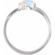 Platinum Ethiopian Fire Opal and .015 Carat Diamond Bypass Ring