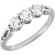 Platinum 0.75 Carat Diamond Three-Stone Ring