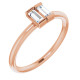 14 Karat Rose Gold 0.25 Carat Diamond Two Stone Ring