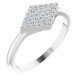 Genuine Diamond Ring in Sterling Silver 0.12 Carat Diamond Geometric Ring