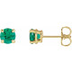 14 Karat Yellow Gold Lab Emerald Earrings