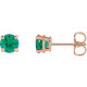 14K Rose Lab Grown Emerald Earrings