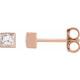 14K Rose 0.20 Carat Natural Diamond Bezel Set Earrings