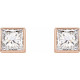 14K Rose 0.20 Carat Natural Diamond Bezel Set Earrings