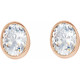 14K Rose 0.33 Carat Natural Diamond Bezel Set Earrings
