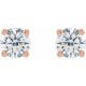 Lab Diamond Stud Earrings in 14 Karat Rose Gold 0.50 Carat