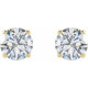 Lab Diamond Stud Earrings in 14 Karat Yellow Gold 2 Carat