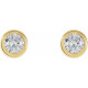 14 Karat Yellow Gold 4 mm Round Moissanite Earrings