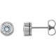 Moissanite Earrings in 14 Karat White Gold 4.5 mm Round Moissanite Earrings