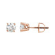 White Diamond Earrings in 14 Karat Rose Gold 0.20 Carat Diamond Stud Earrings