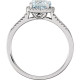 Sterling Silver Aquamarine and .01.00 Carat Diamond Ring