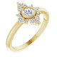 Genuine White Sapphire Ring in 14 Karat Yellow Gold and 0.20 Carat Diamonds