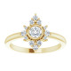 Genuine White Sapphire Ring in 14 Karat Yellow Gold and 0.20 Carat Diamonds