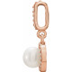 14 Karat Rose Gold Freshwater Pearl & 0.10 Carat Diamond Pendant