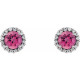 Pink Tourmaline Earrings in Platinum Pink Tourmaline and 0.20 Carat Diamonds