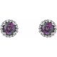 Color Change Alexandrite Earrings in Sterling Silver Lab Alexandrite and 0.12 Carat Diamonds