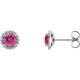Pink Tourmaline Earrings in 14 Karat White Gold Pink Tourmaline and 0.16 Carat Diamonds