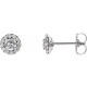 Genuine White Sapphire Earrings in Sterling Silver and 0.16 Carat Diamonds