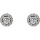 Genuine White Sapphire Earrings in Sterling Silver and 0.16 Carat Diamonds
