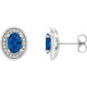 Genuine Blue Sapphire Earrings in Platinum Genuine Blue and 0.20 Carat Diamonds