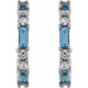 Genuine Aquamarine Earrings in Platinum Hoop and 0.50 Carat Diamond Earrings