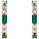 Genuine Emerald Earrings in 14 Karat Rose Gold Emerald and 0.50 Carat Diamond Earrings