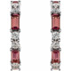 Pink Tourmaline Hoop Earrings in 14 Karat White Gold Pink Tourmaline and 0.50 Carat Diamonds