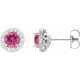 Pink Tourmaline Earrings in Platinum Pink Tourmaline and 0.25 Carat Diamonds