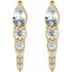 Genuine White Sapphire Earrings in 14 Karat Yellow Gold and 0.25 Carat Diamonds