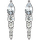Genuine White Sapphire Earrings in Platinum and 0.25 Carat Diamonds
