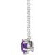 Genuine Amethyst Necklace in Sterling Silver Amethyst Solitaire 16 inch Pendant