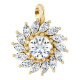 14 Karat Yellow Gold Natural White Sapphire and 0.60 Carat Natural Diamond Halo Pendant