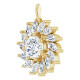14 Karat Yellow Gold Natural White Sapphire and 0.60 Carat Natural Diamond Halo Pendant