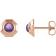 Genuine Amethyst Earrings in 14 Karat Rose Gold Amethyst Geometric Earrings