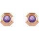 Genuine Amethyst Earrings in 14 Karat Rose Gold Amethyst Geometric Earrings