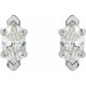 Sterling Silver 0.50 Carats Natural Diamond Earrings