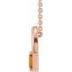 14 Karat Rose Gold Natural Citrine Circle 16 inch Pendant