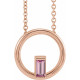 14 Karat Rose Gold Natural Pink Tourmaline Circle 16 inch Pendant