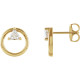 White Diamond Earrings in 14 Karat Yellow Gold 0.25 Carat Diamond Geometric Earrings