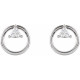 Natural Diamond Earrings in Sterling Silver 0.25 Carat Diamond Geometric Earrings