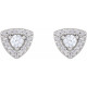 Platinum 0.37 Carat Natural Diamond Halo Earrings