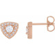 14 Karat Rose Gold 0.33 Carat Natural Diamond Halo Earrings